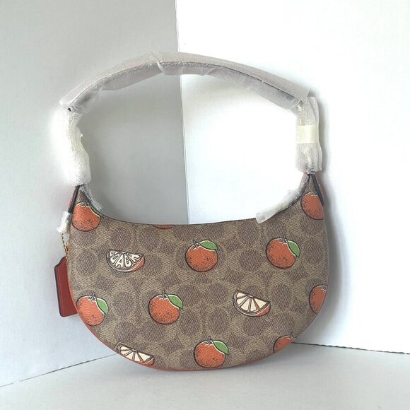 Coach Mini Payton Shoulder Bag Oranges Signature Canvas CBA78 Leather ORIGPKG - Picture 4 of 12
